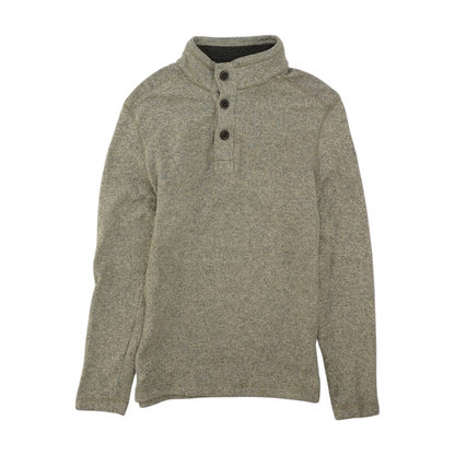 Brown Solid 1/4 Zip Sweater