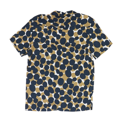 Navy Polka Dot Short Sleeve Button Down