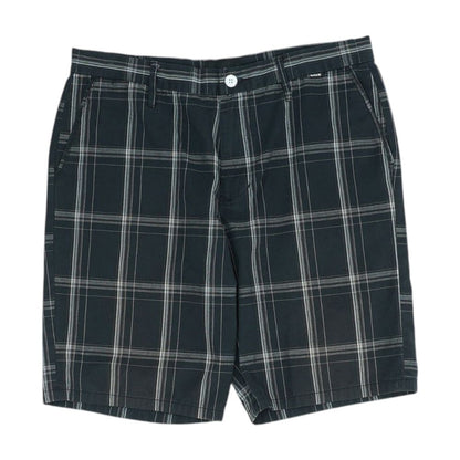 Black Plaid Chino Shorts