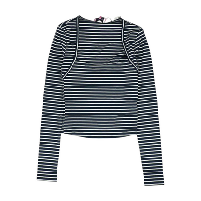 Navy Striped Blouse