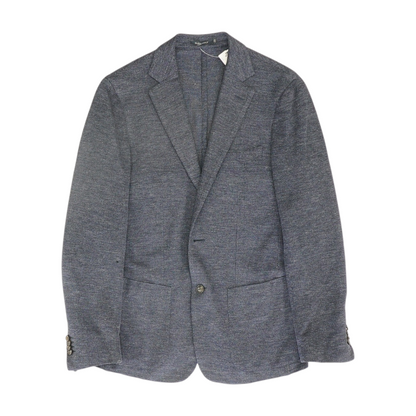 Navy Long Solid Sport Coat