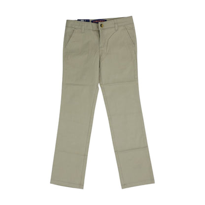 Beige Solid Chino Pants