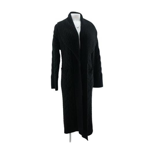 Black Solid Topcoat Coat