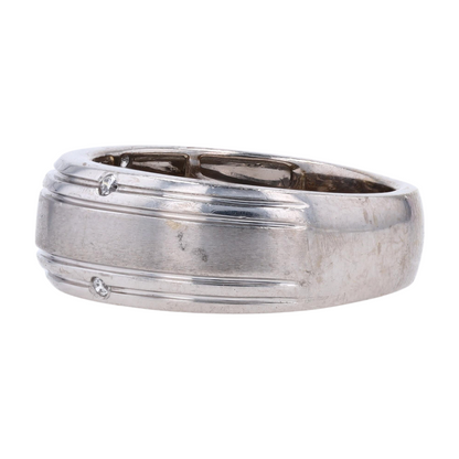 14K White Gold Diamond Band