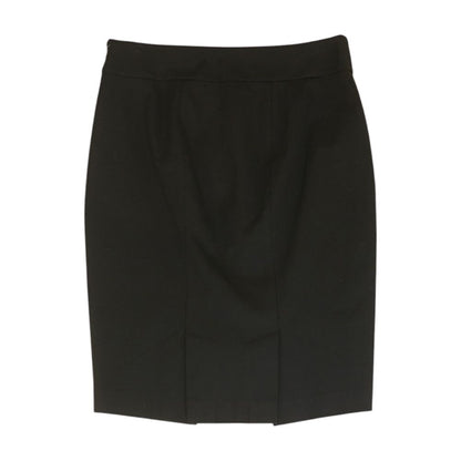 Black Solid Midi Skirt