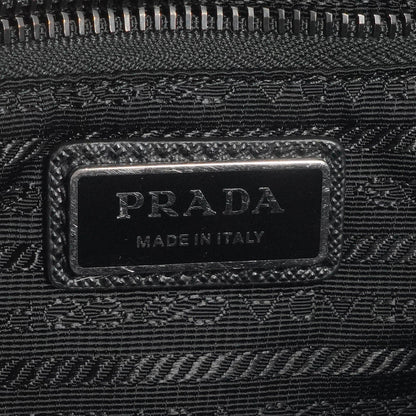 Black Re-Nylon and Saffiano Leather Belt Bag