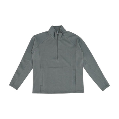 Gray Solid 1/4 Zip Pullover
