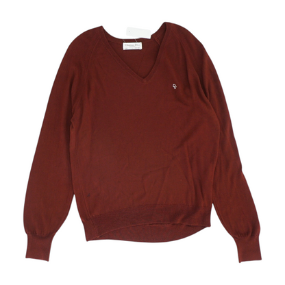 Vintage Red Solid Pullover Sweater