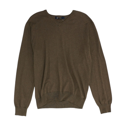 Brown Solid Pullover Sweater