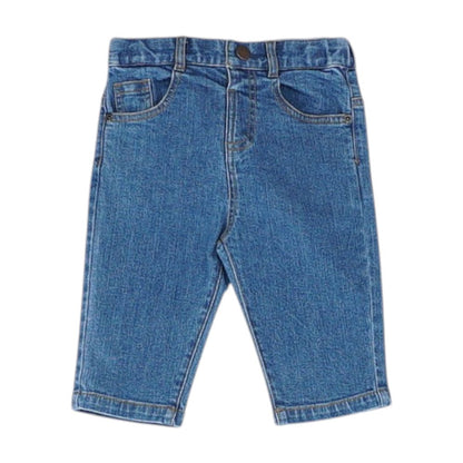 Blue Solid Straight Jeans