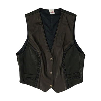 Brown Color Block Casual Vest