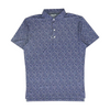 Navy Print Short Sleeve Polo