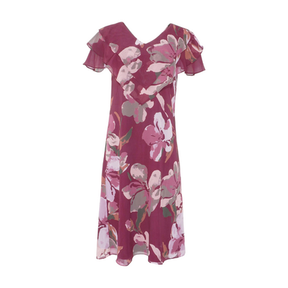 Burgundy Floral Midi Dress