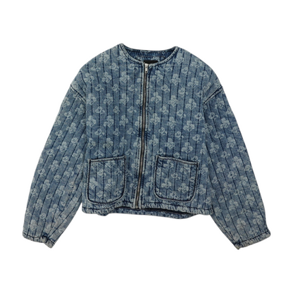 Blue Floral Denim Jacket