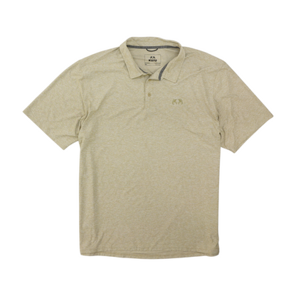 Beige Solid Short Sleeve Polo