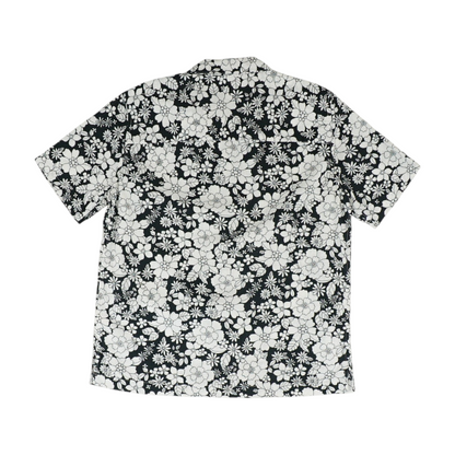 White Floral Short Sleeve Button Down