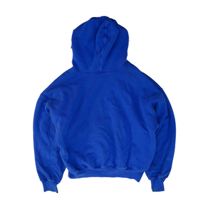 Blue Solid Hoodie Pullover
