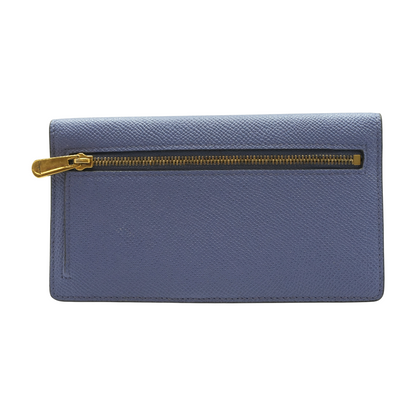 Gancini Leather Wallet Wallet in Washed Denim