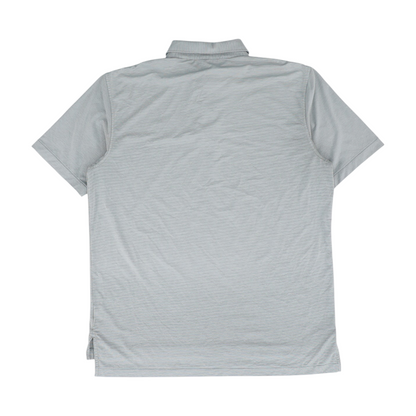 Gray Striped Short Sleeve Polo