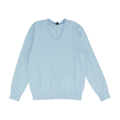 Blue Solid Pullover Sweater