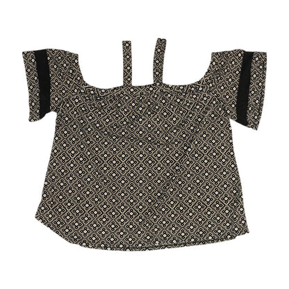 Beige Geometric Blouse