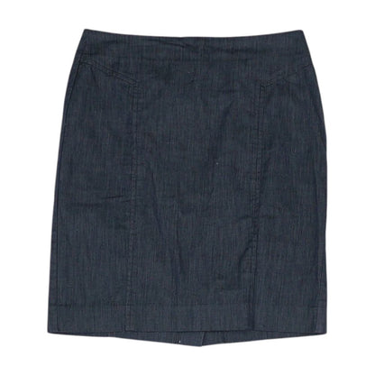 Navy Solid Midi Skirt