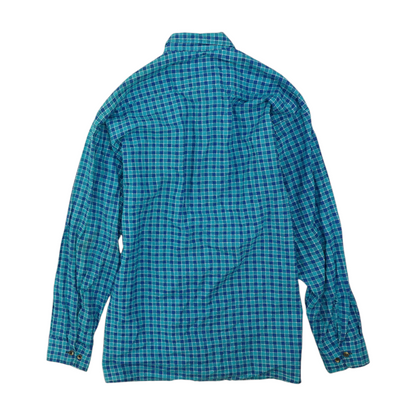 Blue Tall Check Flannel Button Down