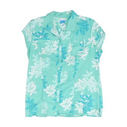 Green Floral Button Down