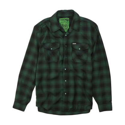 Green Plaid Flannel Button Down