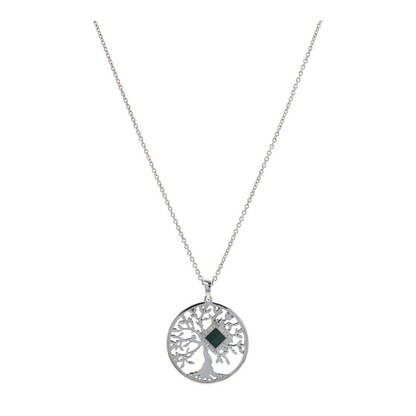 Sterling Silver Diamond Pendant Necklace