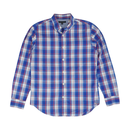 Blue Plaid Long Sleeve Button Down