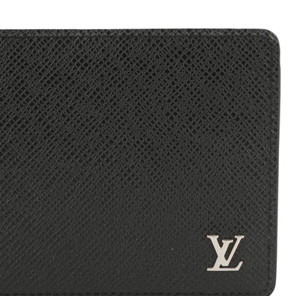 Black Multiple Wallet in Taiga Leather