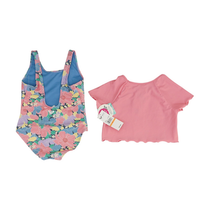 Pink Floral Swim Set