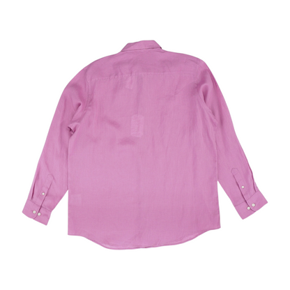 Pink Solid Long Sleeve Button Down