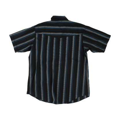 Black Striped Short Sleeve Button Down