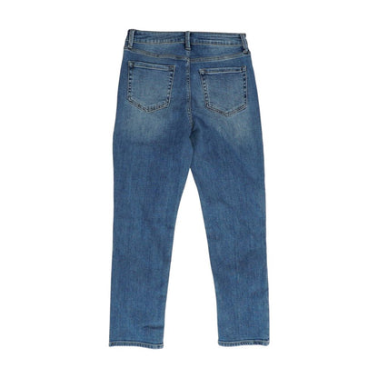 Blue High Rise Straight Leg Jeans