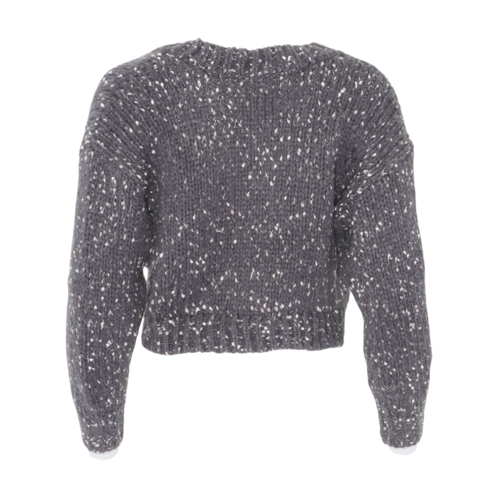 Gray Print Cardigan Sweater