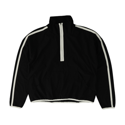 Black Solid 1/4 Zip Pullover