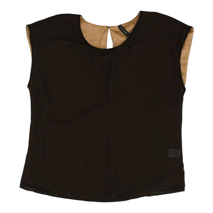 Black Solid Short Sleeve Blouse