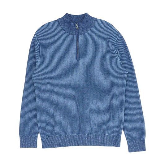 Blue Striped 1/4 Zip Pullover