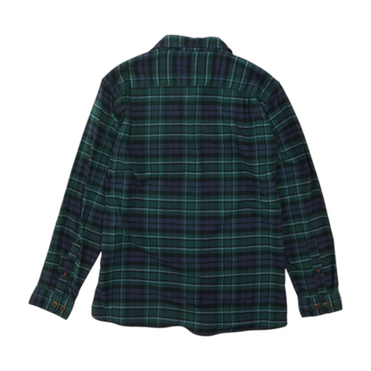 Green Tall Plaid Flannel Button Down