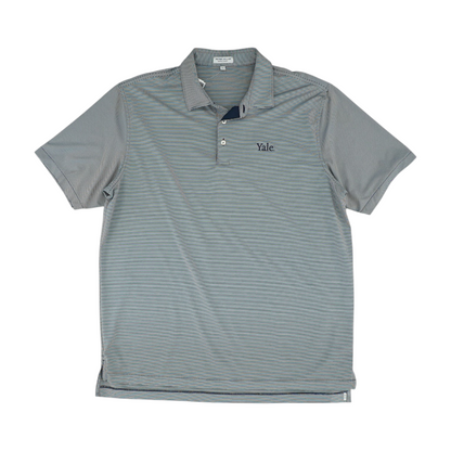 Navy Yale Striped Short Sleeve Polo