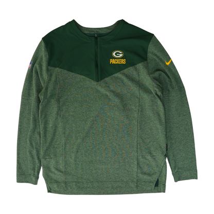 Green Green Bay Packers Solid 1/4 Zip Pullover