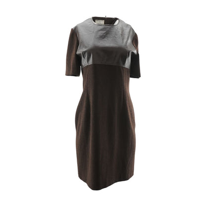 Vintage Brown By Sorotos Short Sleeve Solid Mini Dress