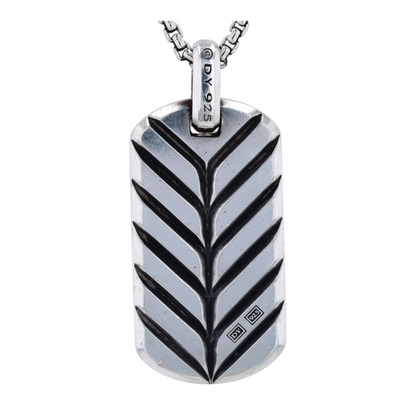 David Yurman Sterling Silver Tiger Eye Pendant Necklace – Image 4