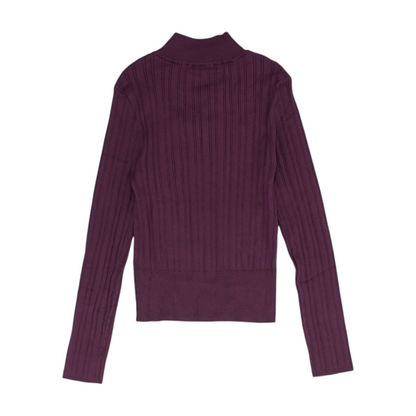 Burgundy Striped 1/4 Zip Sweater