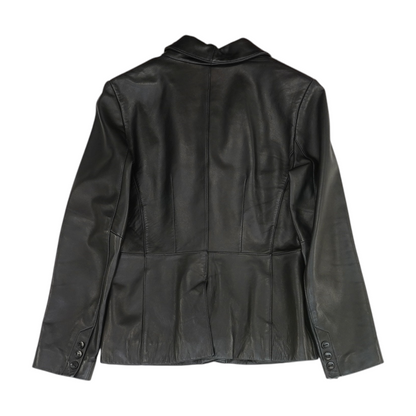 Black Solid Leather Jacket