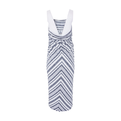 Gray Maternity Striped Maxi Skirt