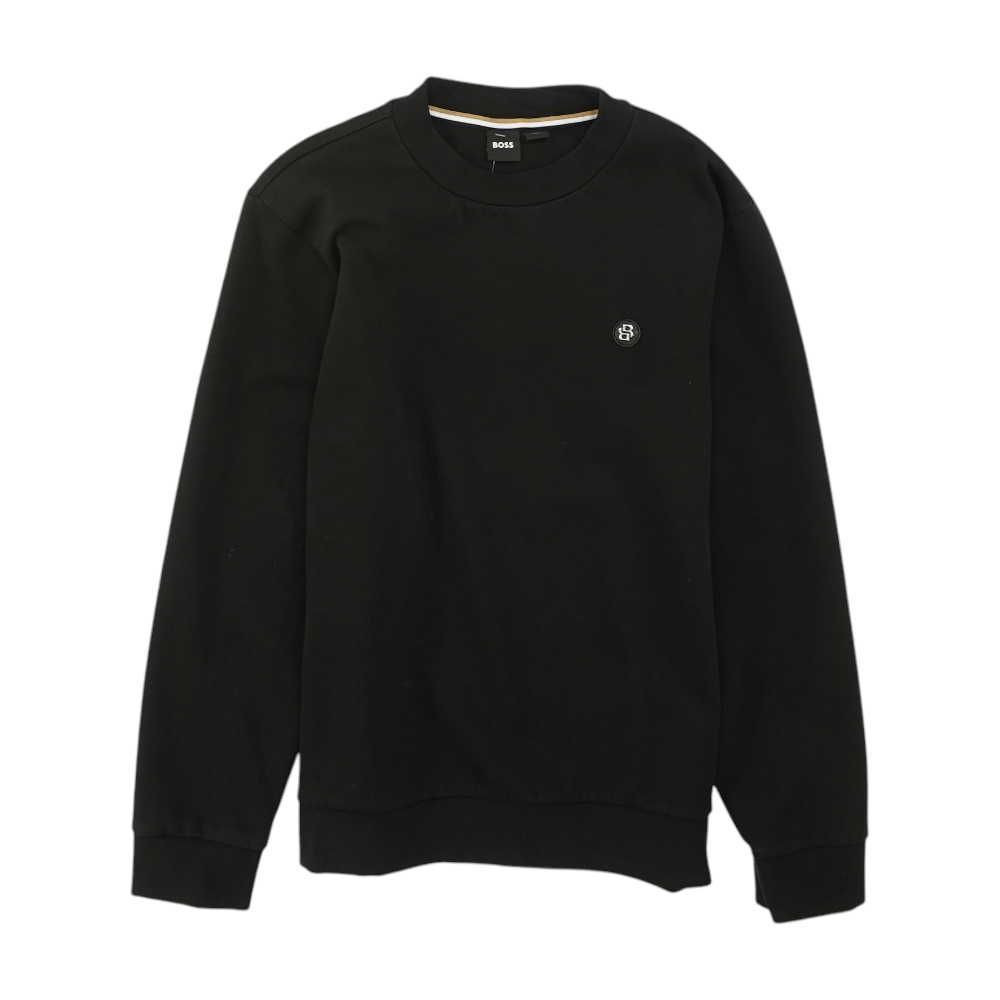 Black Solid Sweatshirt Pullover
