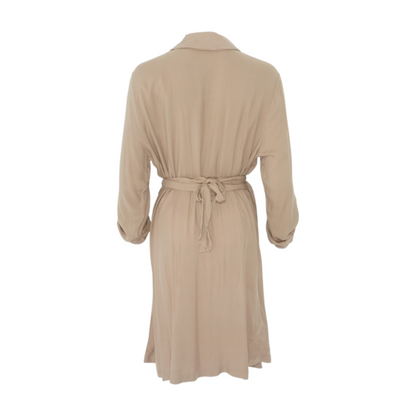 Beige Plus Midi Dress